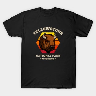 Yellowstone National Park Bison Wyoming Vintage T-Shirt